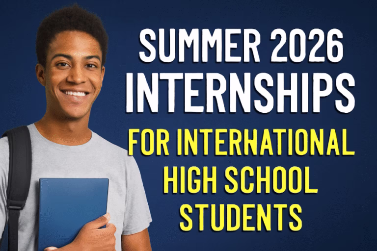 Summer 2026 Internships for International High School Students
