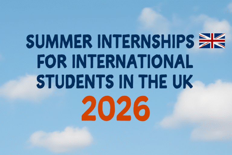 Summer Internships for International Students in the UK 2026